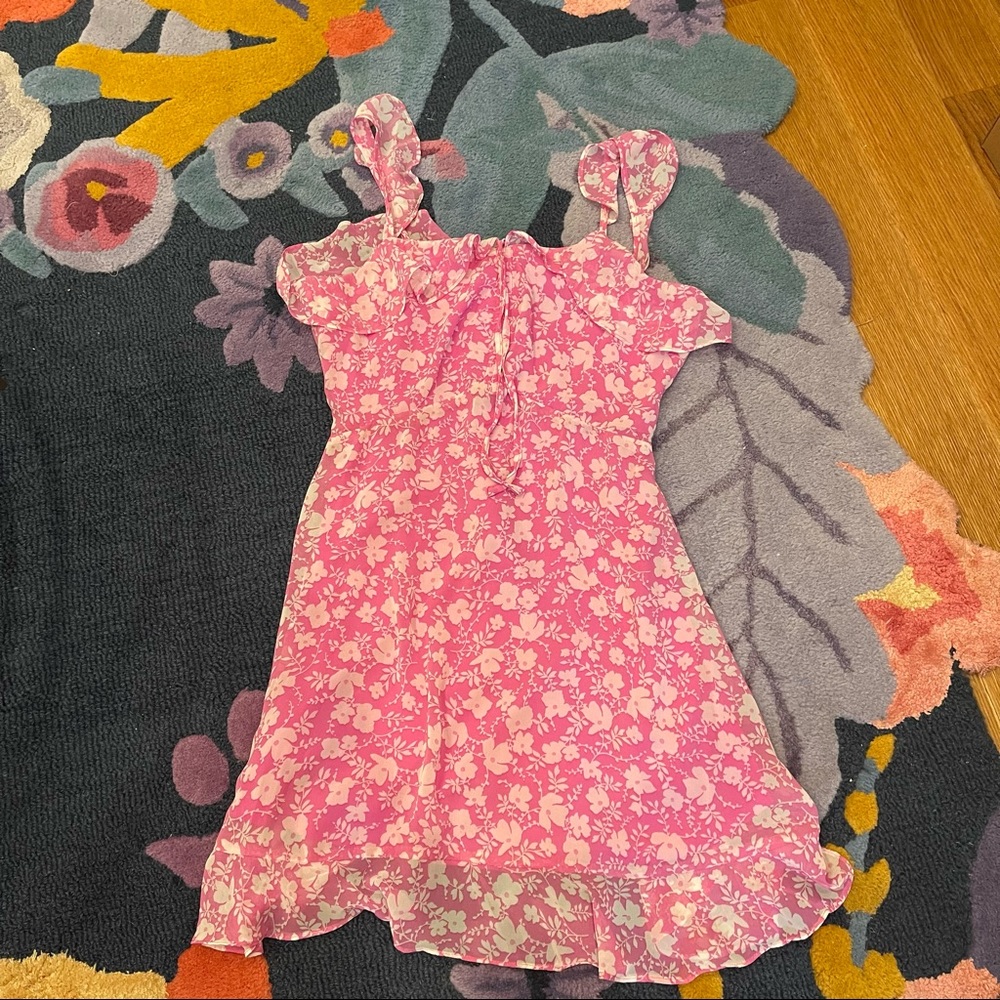 NWOT Lulus pink floral mini dress